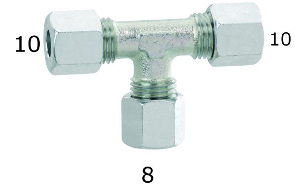 RACCORDO A T RIDUZIONE 10X8X10 MM