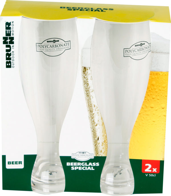 BICCHIERI SET 2 BEER SPECIAL 50CL  POLICARBONATO BRUNNER