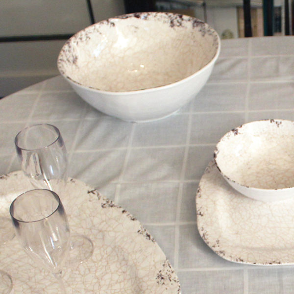 INSALATIERA GRANDE 30,5BIANCO CRAQUELE  CARTAFFINI - immagine 2