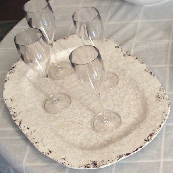 PIATTO OVALE GRANDE BIANCO CRAQUELE   CARTAFFINI - immagine 3