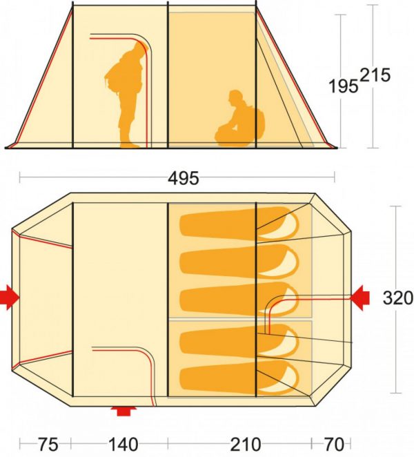 TENDA CHANTY 5 DELUXE FERRINO - immagine 4