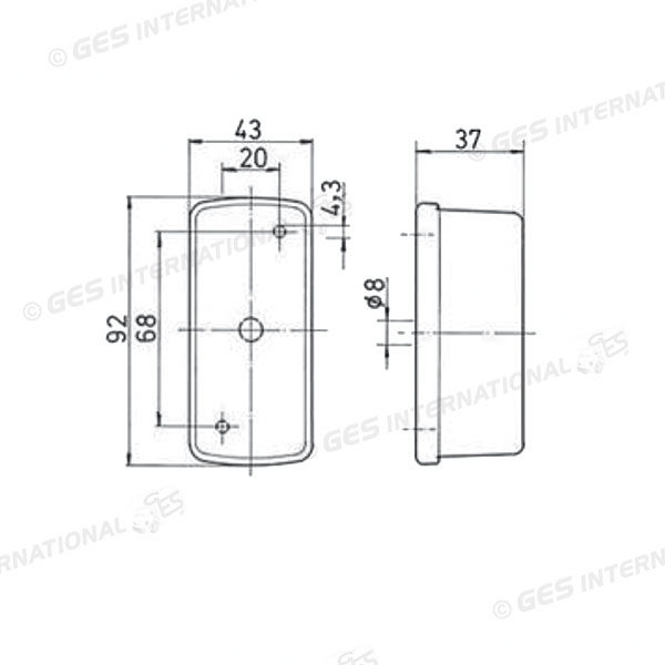 LUCE INGOMBRO RETTANGOLARE BIFACCIALE 85X49X4 - immagine 2