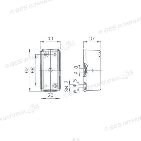 LUCE INGOMBRO RETTANGOLARE BIFACCIALE CON VITI 92X43X37 - immagine 2