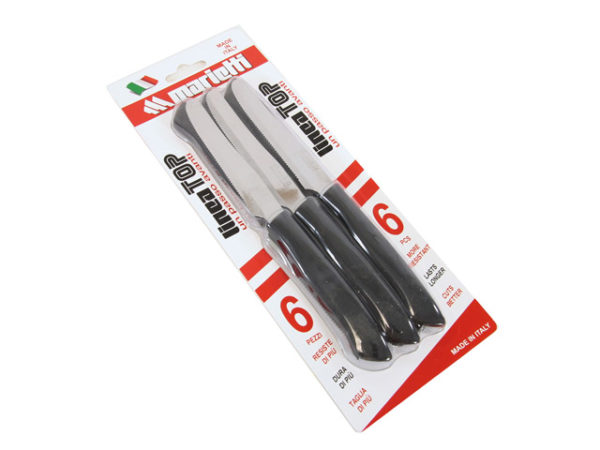 SET 6 COLTELLI TAVOLA 11 NERO