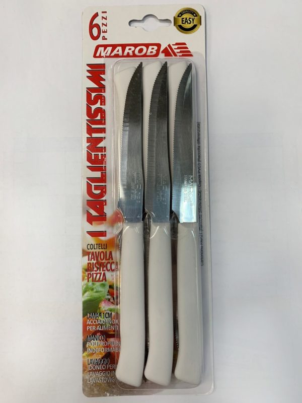 SET 6 COLTELLI BISTECCA DENT.11 COLORATI