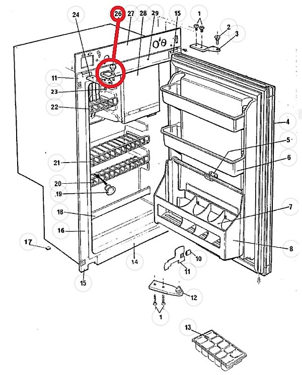 FERMA PORTA PER FRIGO ELECTROLUX RM 2260/2262