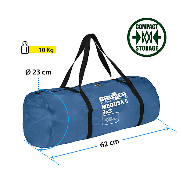 GAZEBO MEDUSA II BLU 3X3 BRUNNER