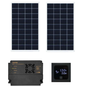 KIT SOLARE 200W CBE HIGH EFFICIENCY CON REGOLATORE PRM350 E PANNELLO TEST