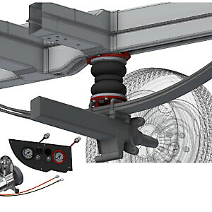 KIT SOSP.DUCATO X250/X290 CON COMPRESSORE E MANOMETRO A CRUSCOTTO