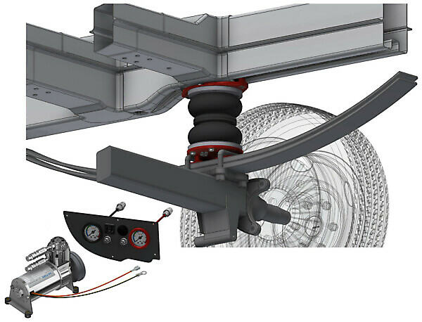 KIT SOSP.DUCATO X250/X290 CON COMPRESSORE E MANOMETRO A CRUSCOTTO