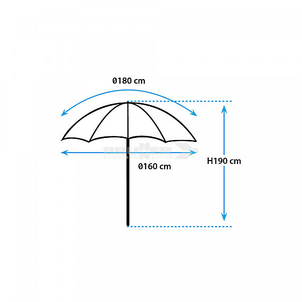 OMBRELLONE PARASOL RIDE2SEA 180 BEIGE          BRUNNER