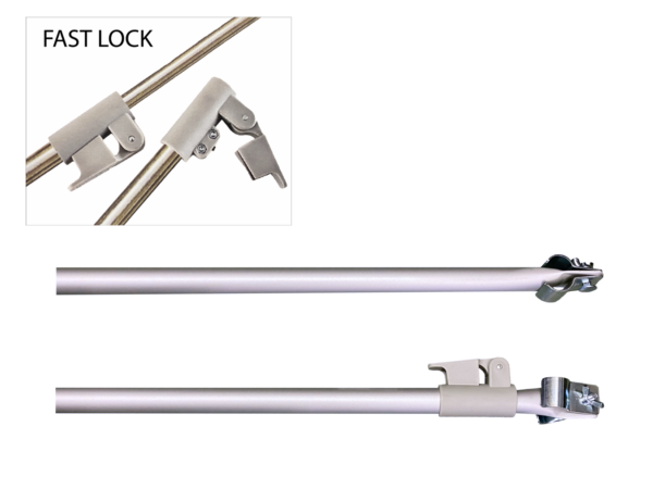 PALO ALLUMINIO D25/22 270CM MORSETTO+MORSETTO