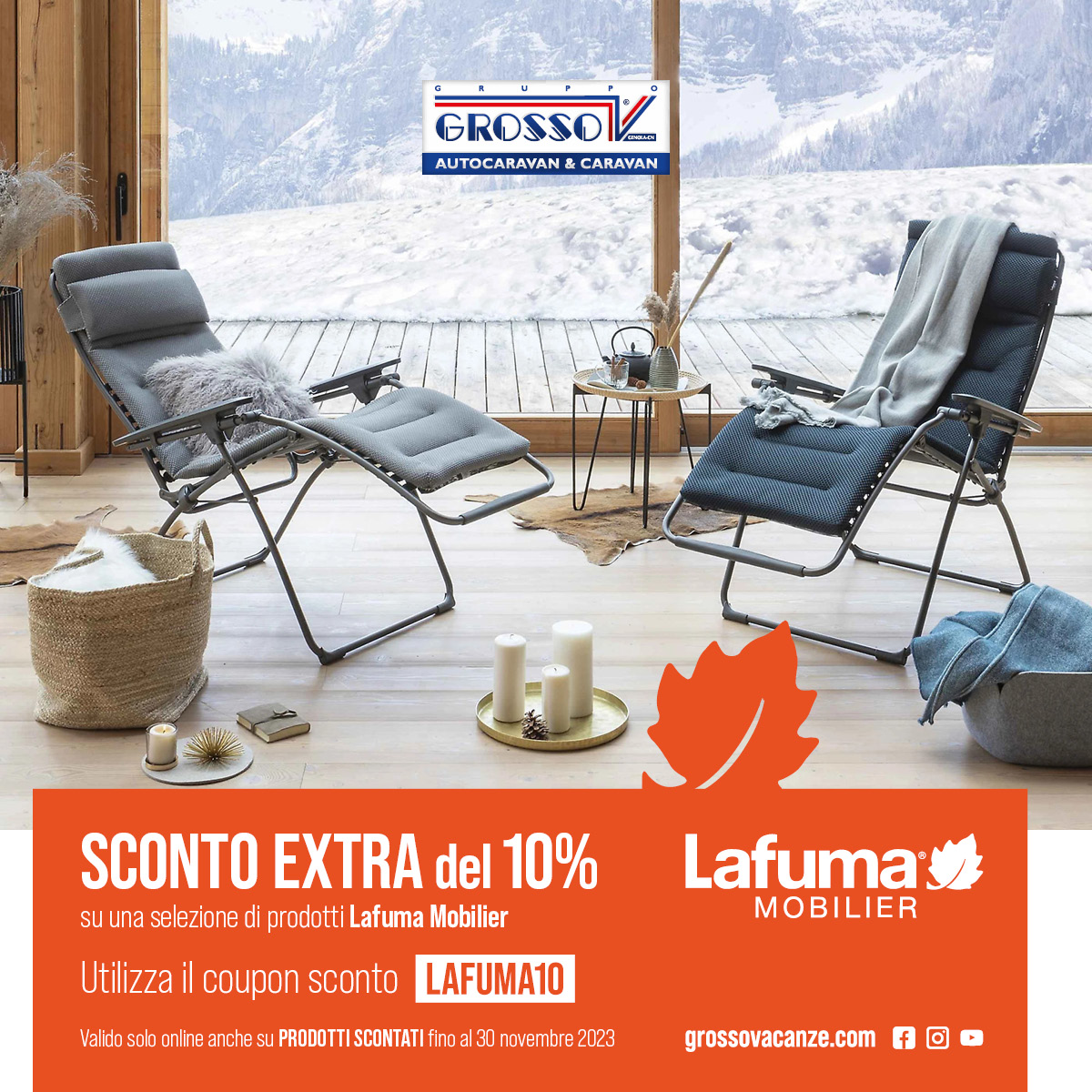 SCONTO EXTRA del 10% su una selezione di prodotti Lafuma Mobilier