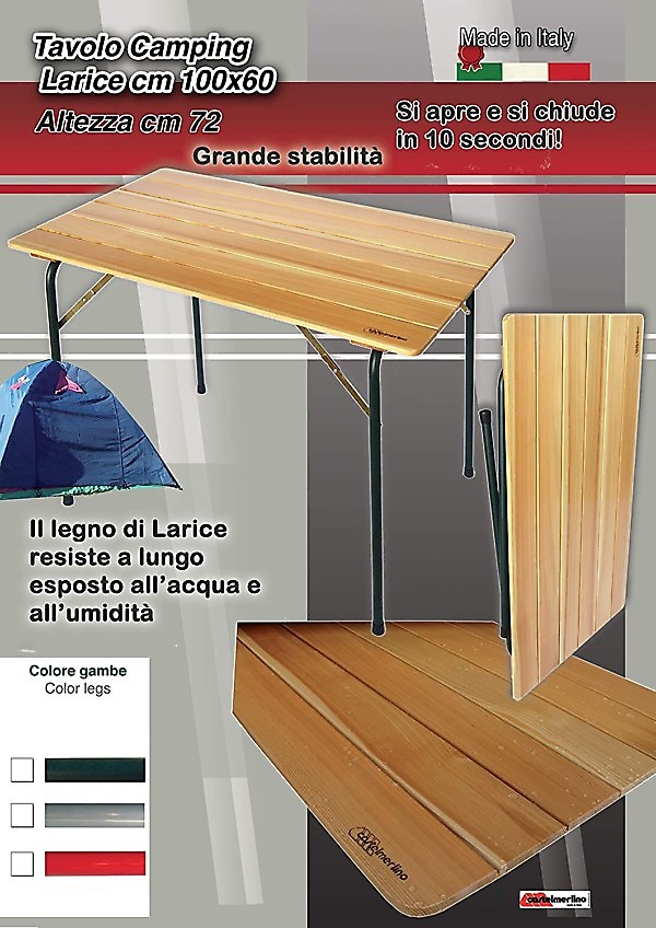 TAVOLO CAMPER LARICE CM 100X60  CASTELMERLINO